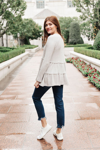 Nicely Done Tiered Top in Gray, 143 Story - A Blissfully Beautiful Boutique