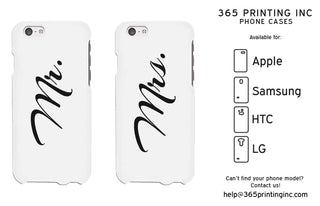 Mr and Mrs Cursive Writing White Phone Case for iPhone, Galaxy S, One M8, G3, MerchMixer - A Blissfully Beautiful Boutique