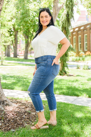 Nikki Mid-Rise Destroyed Boyfriend Jeggings, Judy Blue - A Blissfully Beautiful Boutique