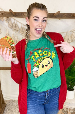 Will Teach for Tacos Teacher T Shirt, Tees2urdoor - A Blissfully Beautiful Boutique
