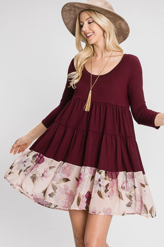 A Tiered Loose Fit Shift Dress, Red Lolly - A Blissfully Beautiful Boutique
