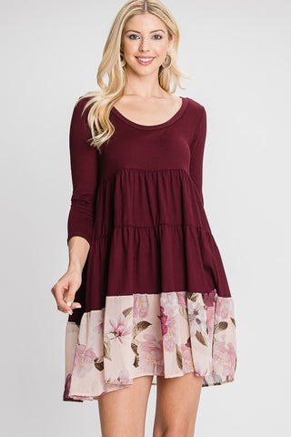 A Tiered Loose Fit Shift Dress, Red Lolly - A Blissfully Beautiful Boutique