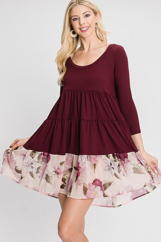 A Tiered Loose Fit Shift Dress, Red Lolly - A Blissfully Beautiful Boutique