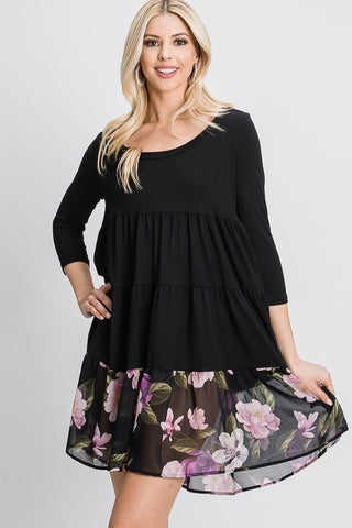 A Tiered Loose Fit Shift Dress, Red Lolly - A Blissfully Beautiful Boutique