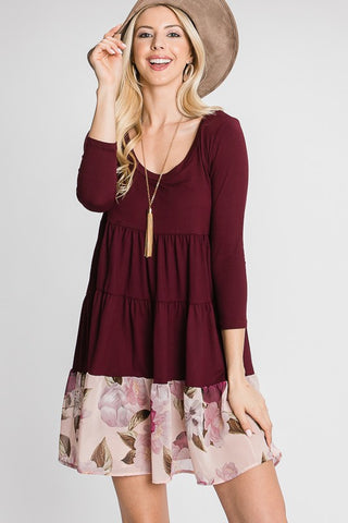 A Tiered Loose Fit Shift Dress, Red Lolly - A Blissfully Beautiful Boutique
