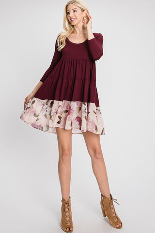 A Tiered Loose Fit Shift Dress, Red Lolly - A Blissfully Beautiful Boutique