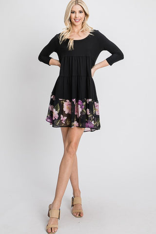 A Tiered Loose Fit Shift Dress, Red Lolly - A Blissfully Beautiful Boutique