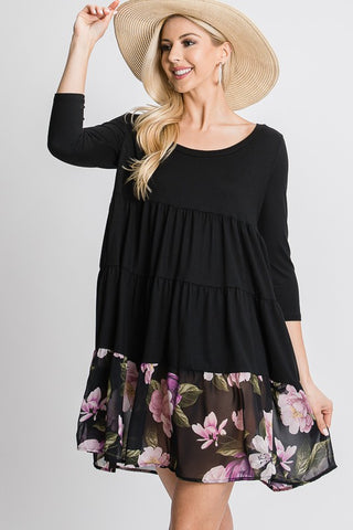 A Tiered Loose Fit Shift Dress, Red Lolly - A Blissfully Beautiful Boutique