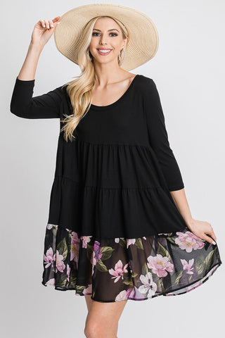 A Tiered Loose Fit Shift Dress, Red Lolly - A Blissfully Beautiful Boutique