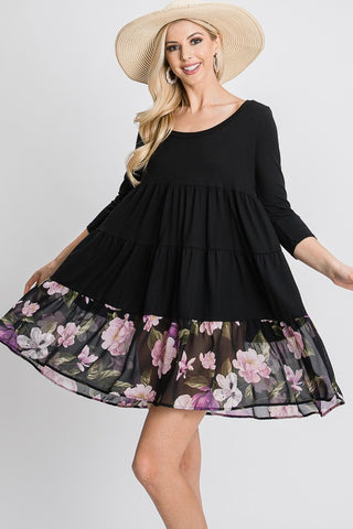 A Tiered Loose Fit Shift Dress, Red Lolly - A Blissfully Beautiful Boutique
