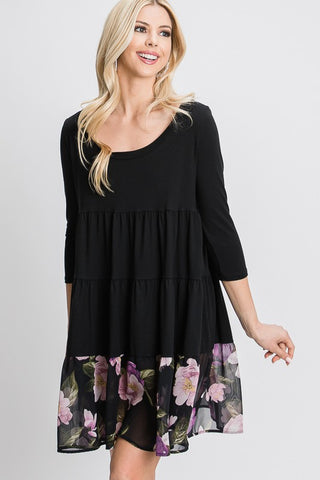 A Tiered Loose Fit Shift Dress, Red Lolly - A Blissfully Beautiful Boutique