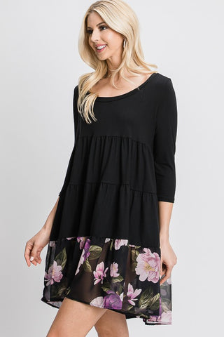 A Tiered Loose Fit Shift Dress, Red Lolly - A Blissfully Beautiful Boutique