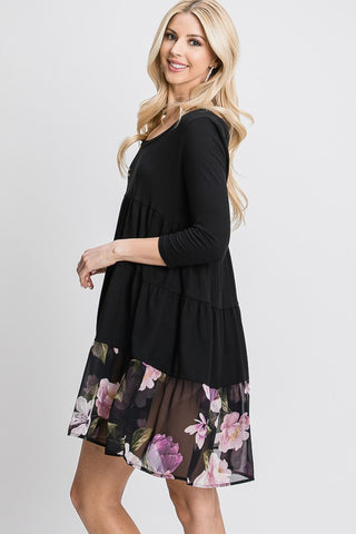 A Tiered Loose Fit Shift Dress, Red Lolly - A Blissfully Beautiful Boutique