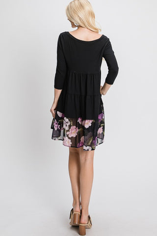 A Tiered Loose Fit Shift Dress, Red Lolly - A Blissfully Beautiful Boutique