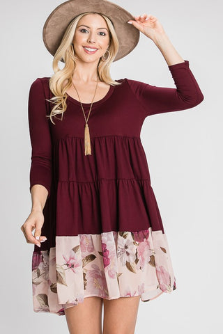 A Tiered Loose Fit Shift Dress, Red Lolly - A Blissfully Beautiful Boutique