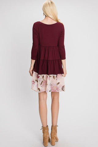 A Tiered Loose Fit Shift Dress, Red Lolly - A Blissfully Beautiful Boutique