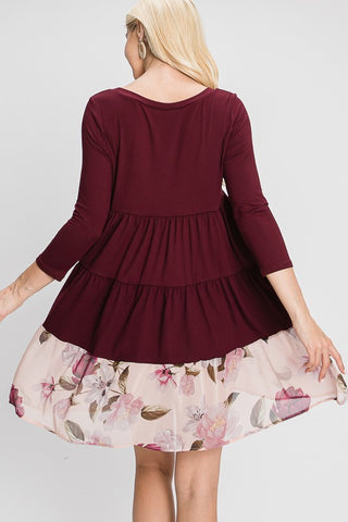 A Tiered Loose Fit Shift Dress, Red Lolly - A Blissfully Beautiful Boutique