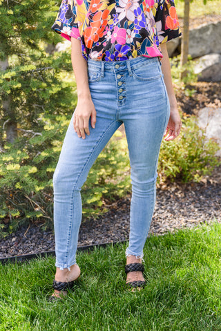 Hi-Rise Button Fly Skinny, Ave Shops - A Blissfully Beautiful Boutique