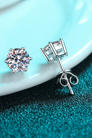 Endless Cheer Moissanite Stud Earrings, Trendsi - A Blissfully Beautiful Boutique