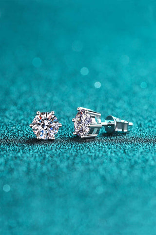 Endless Cheer Moissanite Stud Earrings, Trendsi - A Blissfully Beautiful Boutique