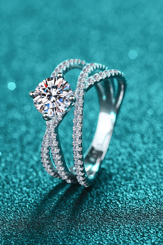 1 Carat Moissanite Crisscross Ring, Trendsi - A Blissfully Beautiful Boutique