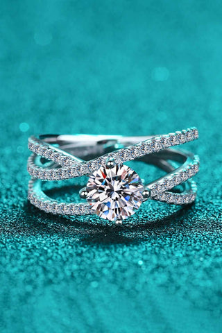 1 Carat Moissanite Crisscross Ring, Trendsi - A Blissfully Beautiful Boutique