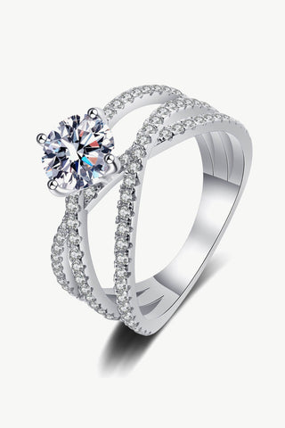 1 Carat Moissanite Crisscross Ring, Trendsi - A Blissfully Beautiful Boutique