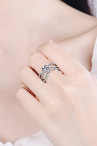 1 Carat Moissanite Crisscross Ring, Trendsi - A Blissfully Beautiful Boutique