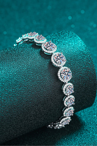 925 Sterling Silver 10.4 Carat Moissanite Bracelet, Trendsi - A Blissfully Beautiful Boutique