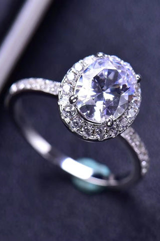 2 Carat Moissanite Platinum-Plated Ring, Trendsi - A Blissfully Beautiful Boutique