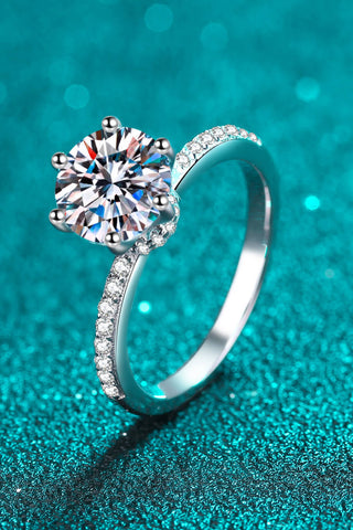 925 Sterling Silver 2 Carat Moissanite Ring, Trendsi - A Blissfully Beautiful Boutique