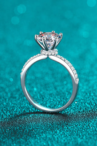 925 Sterling Silver 2 Carat Moissanite Ring, Trendsi - A Blissfully Beautiful Boutique