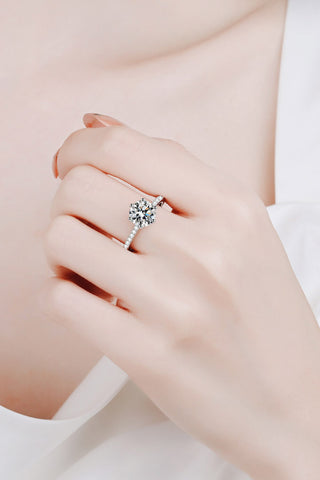 925 Sterling Silver 2 Carat Moissanite Ring, Trendsi - A Blissfully Beautiful Boutique