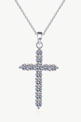 Moissanite Cross Pendant Chain Necklace, Trendsi - A Blissfully Beautiful Boutique