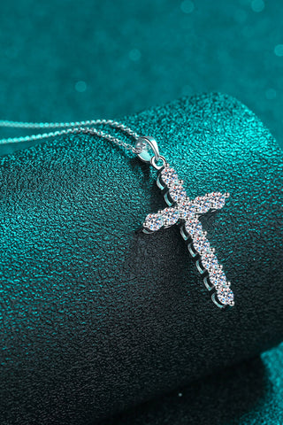 Moissanite Cross Pendant Chain Necklace, Trendsi - A Blissfully Beautiful Boutique