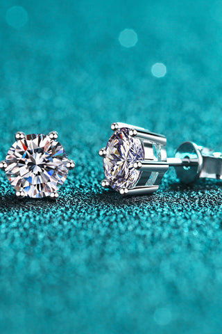 Moissanite Stud Earrings, Trendsi - A Blissfully Beautiful Boutique