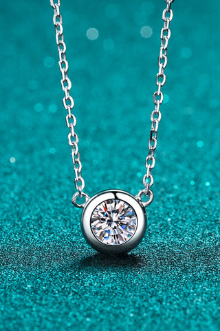 Moissanite Round Pendant Chain Necklace, Trendsi - A Blissfully Beautiful Boutique