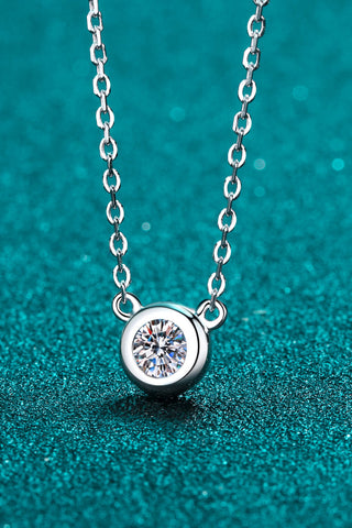 Moissanite Round Pendant Chain Necklace, Trendsi - A Blissfully Beautiful Boutique