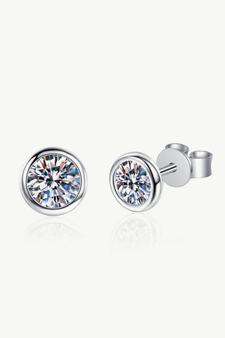 Moissanite Round-Shaped Stud Earrings, Trendsi - A Blissfully Beautiful Boutique