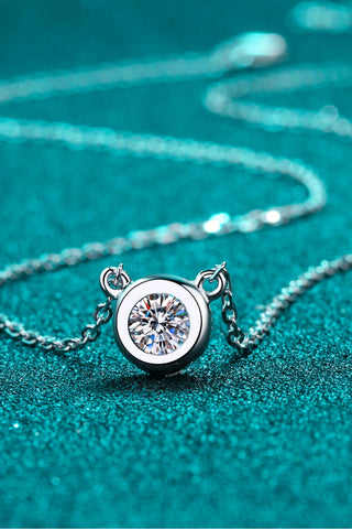 Moissanite Round Pendant Chain Necklace, Trendsi - A Blissfully Beautiful Boutique