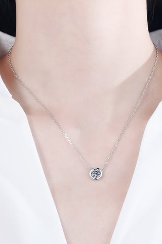 Moissanite Round Pendant Chain Necklace, Trendsi - A Blissfully Beautiful Boutique