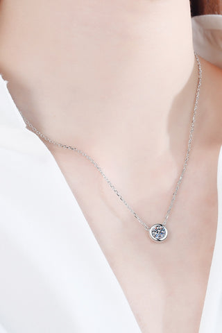 Moissanite Round Pendant Chain Necklace, Trendsi - A Blissfully Beautiful Boutique
