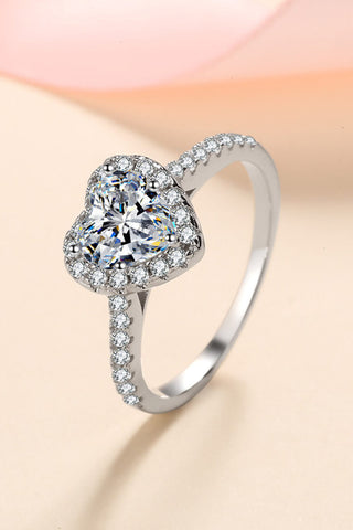 1 Carat Moissanite Heart-Shaped Ring, Trendsi - A Blissfully Beautiful Boutique