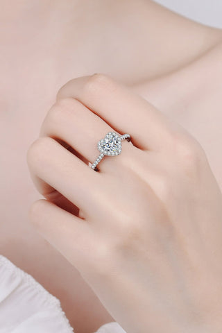 1 Carat Moissanite Heart-Shaped Ring, Trendsi - A Blissfully Beautiful Boutique