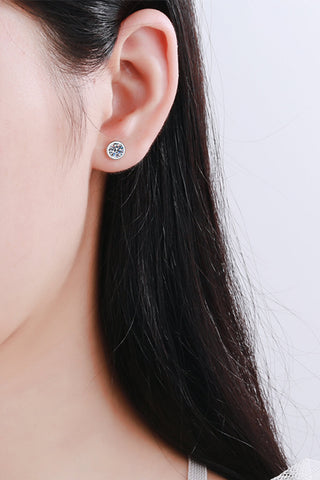 Moissanite Round-Shaped Stud Earrings, Trendsi - A Blissfully Beautiful Boutique