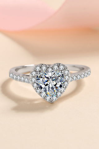 1 Carat Moissanite Heart-Shaped Ring, Trendsi - A Blissfully Beautiful Boutique