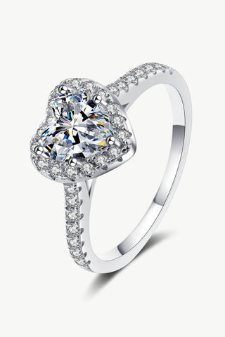 1 Carat Moissanite Heart-Shaped Ring, Trendsi - A Blissfully Beautiful Boutique