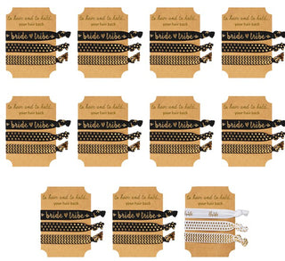 11 Piece Set of Bride and Bride Tribe Hair Ties, Samantha Margaret - A Blissfully Beautiful Boutique