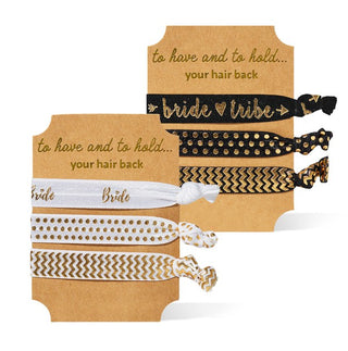 11 Piece Set of Bride and Bride Tribe Hair Ties, Samantha Margaret - A Blissfully Beautiful Boutique
