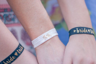11 Piece Set of Bride and Bride Tribe Hair Ties, Samantha Margaret - A Blissfully Beautiful Boutique